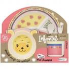 Conjunto de refeição infantil 05 peças - me lhama - oxford