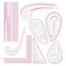 Conjunto de réguas de costura LINXIAO Fashion Clear Metric, 9 unidades