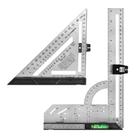 Conjunto de réguas quadradas triangulares de aço, 2 peças com ferramenta de medição de nível Conjunto de réguas quadradas triangulares de aço, 2 peças com ferramenta de medição de nível