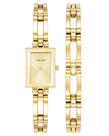 Conjunto de relógios femininos Anne Klein com pulseira com mostrador em champanhe