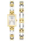 Conjunto de relógios femininos Anne Klein com pulseira prateada/dourada