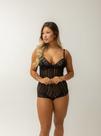 Conjunto de Renda Lingerie Feminina Espera Marido Adulto Top Calcinha Luxo