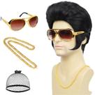 Conjunto de rock Wig Wallden Hair dos anos 50 e 60 com colar de óculos