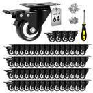 Conjunto de rodas Caster ASHGOOB Heavy Duty com freio de 2 polegadas, 64 unidades