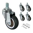 Conjunto de rodas Caster PLOZEC M10 x 15 mm, haste rosqueada, 5 cm, 4 unidades