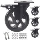 Conjunto de rodas Caster Wieyunn de 5 polegadas com freio de 2200 libras de carga, pacote com 4