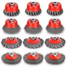 Conjunto de rodas de arame phntake para rebarbadora de 4 1/2", pacote com 12