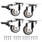 Conjunto de rodízios Heavy Duty 1,5", 4 unidades, capacidade de 100 kg com freio Conjunto de rodízios Heavy Duty 1,5", 4 unidades, capacidade de 100 kg com freio