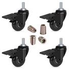 Conjunto de rodízios Hirate Heavy Duty 2" Swivel com freio, 4 peças