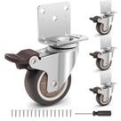 Conjunto de rodízios Humagineer de 5 cm, montagem lateral, 4, borracha, em forma de L, 600 kg Conjunto de rodízios Humagineer de 5 cm, montagem lateral, 4, borracha, em forma de L, 600 kg