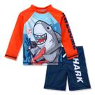 Conjunto de roupa de banho CARMEISON Boys Rash Guard com calção de banho 6T Red Conjunto de roupa de banho CARMEISON Boys Rash Guard com calção de banho 6T Red