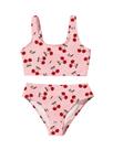 Conjunto de roupa de banho RoseSeek Girl's Striped Bowknot 11Y rosa cereja Conjunto de roupa de banho RoseSeek Girl's Striped Bowknot 11Y rosa cereja