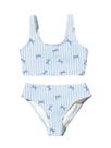 Conjunto de roupa de banho RoseSeek Girl's Striped Bowknot 9Y azul branco