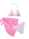 Conjunto de roupa de banho SOLY HUX, biquíni floral de verão, estilo Halter, 12Y