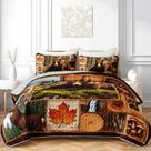 Conjunto de roupa de cama acolchoada AILONEN Hunting Queen Size Rustic 3 unidades