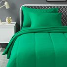 Conjunto de roupa de cama Amazon Basics Microfiber Kid's Twin Green 5 peças Conjunto de roupa de cama Amazon Basics Microfiber Kid's Twin Green 5 peças