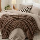 Conjunto de roupa de cama Bedsure Queen, edredom leve de camelo de 5 peças