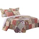Conjunto de roupa de cama Benzara Chicago Queen Quilt Jacobean Print Conjunto de roupa de cama Benzara Chicago Queen Quilt Jacobean Print