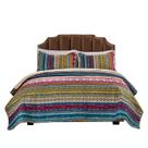 Conjunto de roupa de cama Benzara Twin Quilt com motivos tribais de algodão Conjunto de roupa de cama Benzara Twin Quilt com motivos tribais de algodão