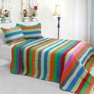Conjunto de roupa de cama Blancho Rainbow River Algodão acolchoado 3 peças Full/Queen