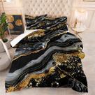 Conjunto de roupa de cama com edredom Coutuechen Glitter Gold Marble King