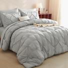 Conjunto de roupa de cama CozyLux Twin XL, 5 peças de microfibra cinza claro