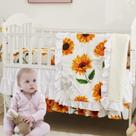 Conjunto de roupa de cama de berçário Brandream Girls Floral Sunflower Theme