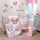 Conjunto de roupa de cama de berço Bedtime Originals Butterfly Kisses 3 peças