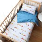 Conjunto de roupa de cama de berço Emenpy 100% algodão para bebês, meninos e meninas, azul marinho