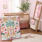 Conjunto de roupa de cama de berço The Peanutshell Bright Safari para meninas