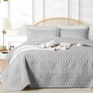 Conjunto de roupa de cama de edredão akkialla King/Cal King Size cinza claro