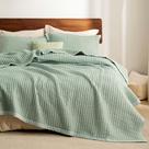 Conjunto de roupa de cama de edredão Bedsure Green Corduroy King Size
