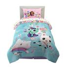 Conjunto de roupa de cama DreamWorks Gabby's Dollhouse Cakey, MerCat And Pandy