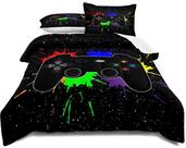 Conjunto de roupa de cama Elris Gamer, edredom duplo com fronha