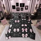 Conjunto de roupa de cama Erosebridal Black Pink Bow Twin de 7 peças para meninas Conjunto de roupa de cama Erosebridal Black Pink Bow Twin de 7 peças para meninas