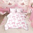 Conjunto de roupa de cama Erosebridal Cute Pink Bow para meninas, tamanho duplo Conjunto de roupa de cama Erosebridal Cute Pink Bow para meninas, tamanho duplo