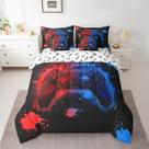 Conjunto de roupa de cama Feelyou Kids Gamer Queen Size com edredom, 7 unidades
