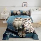 Conjunto de roupa de cama Feelyou Owl para crianças 3D Animal Queen Size Conjunto de roupa de cama Feelyou Owl para crianças 3D Animal Queen Size