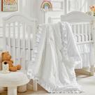 Conjunto de roupa de cama Flysheep de 3 peças de berço tufado 86x109cm branco