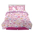 Conjunto de roupa de cama Franco Hello Kitty de 7 peças em tamanho real