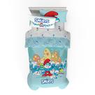 Conjunto de roupa de cama Franco The Smurfs, edredom infantil e lençol duplo