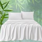 Conjunto de roupa de cama HCORA King Viscose Bamboo 400TC branco