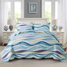 Conjunto de roupa de cama HoneiLife King 270x244 cm Coastal Quilt 3 peças