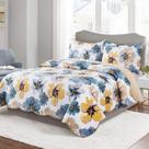 Conjunto de roupa de cama HoneiLife King Size de 3 peças em microfibra floral