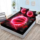 Conjunto de roupa de cama HOSIMA Basketball Queen com lençol com elástico e 2 fronhas