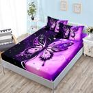Conjunto de roupa de cama HOSIMA Butterfly Twin com lençol com elástico e 2 fronhas Conjunto de roupa de cama HOSIMA Butterfly Twin com lençol com elástico e 2 fronhas