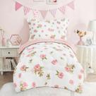 Conjunto de Roupa de Cama Infantil Cozyholy - 4 Peças, Estampa Floral Rosa para Meninas Conjunto de Roupa de Cama Infantil Cozyholy - 4 Peças, Estampa Floral Rosa para Meninas