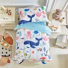 Conjunto de Roupa de Cama Infantil Joyreap - Tema Oceano - 4 Peças