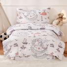 Conjunto de roupa de cama infantil JSD Mermaid de 4 peças com tema oceânico
