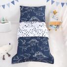 Conjunto de roupa de cama infantil Jundetye 107x145cm Dino Navy